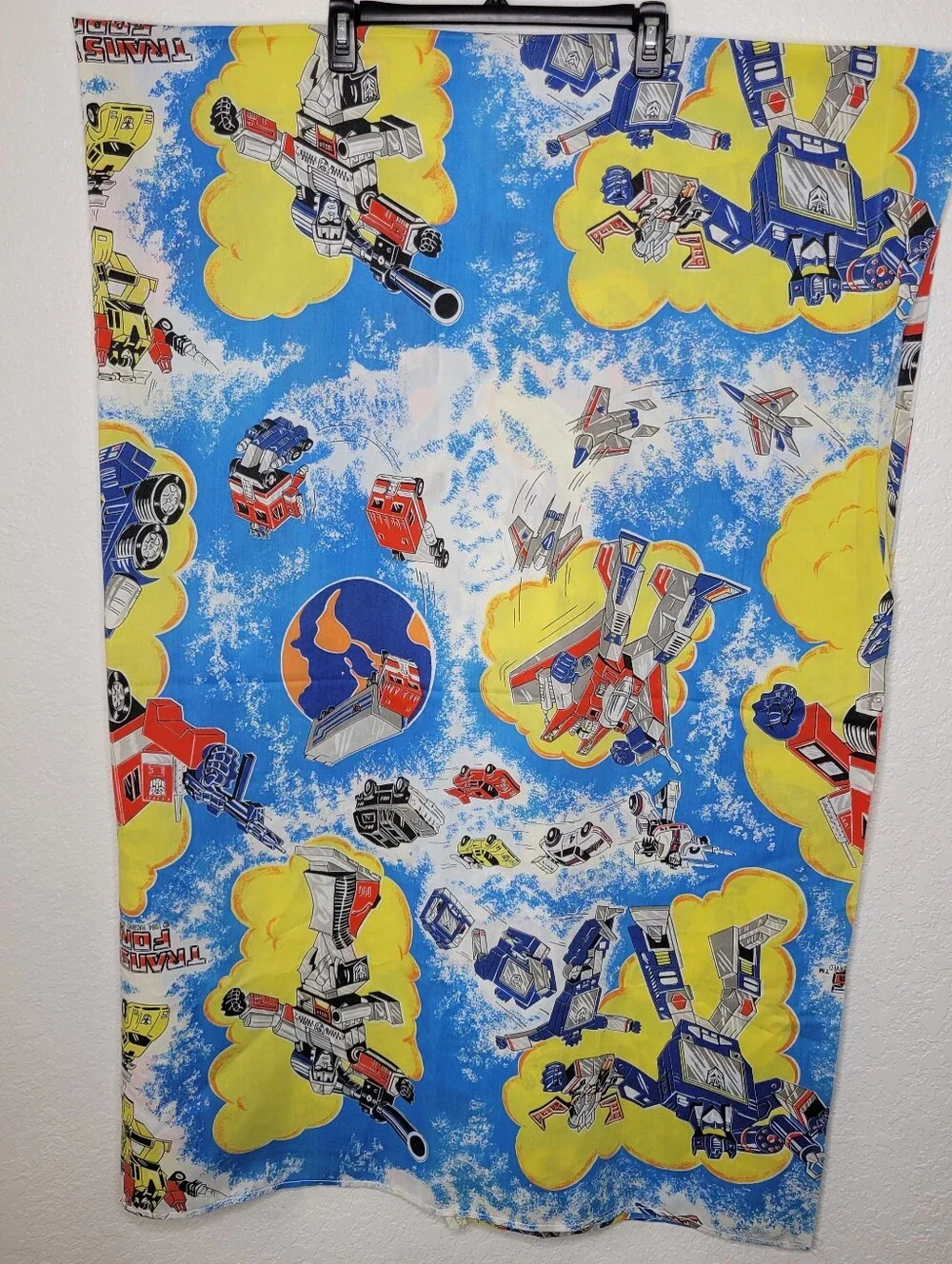 Vintage 1980s Transformers Optimus Prime Twin Bed Sheets Set Fitted & Flat Sheet